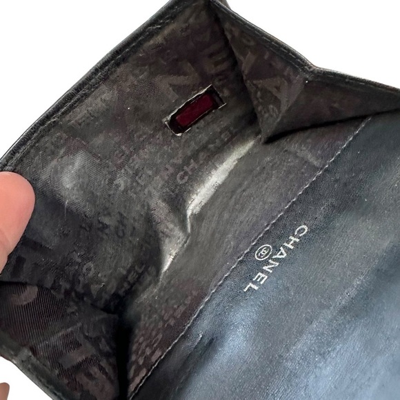 Authentic CHANEL Black Lambskin Leather Lucky Charms Embossed Bifold Wallet - Picture 15 of 16